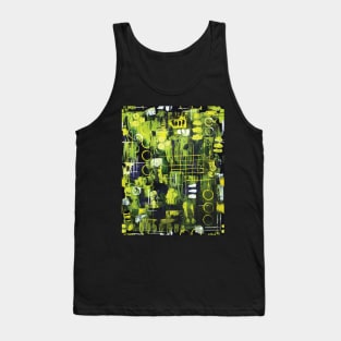 Northern Lights - Aurora Borealis Patten Black Green yellow Tank Top